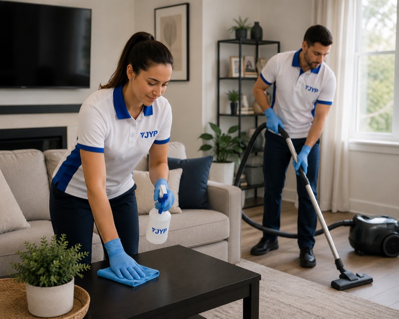 JYP team housekeeping a living space